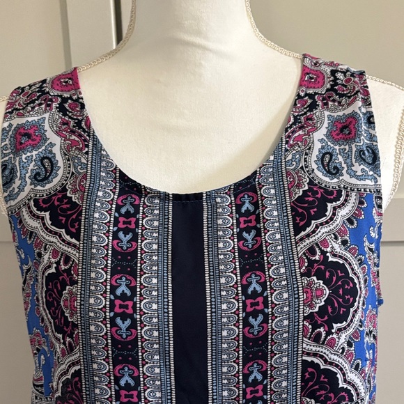 Artisan Ny Blue and Pink Patterned Mini Dress - Picture 2 of 6
